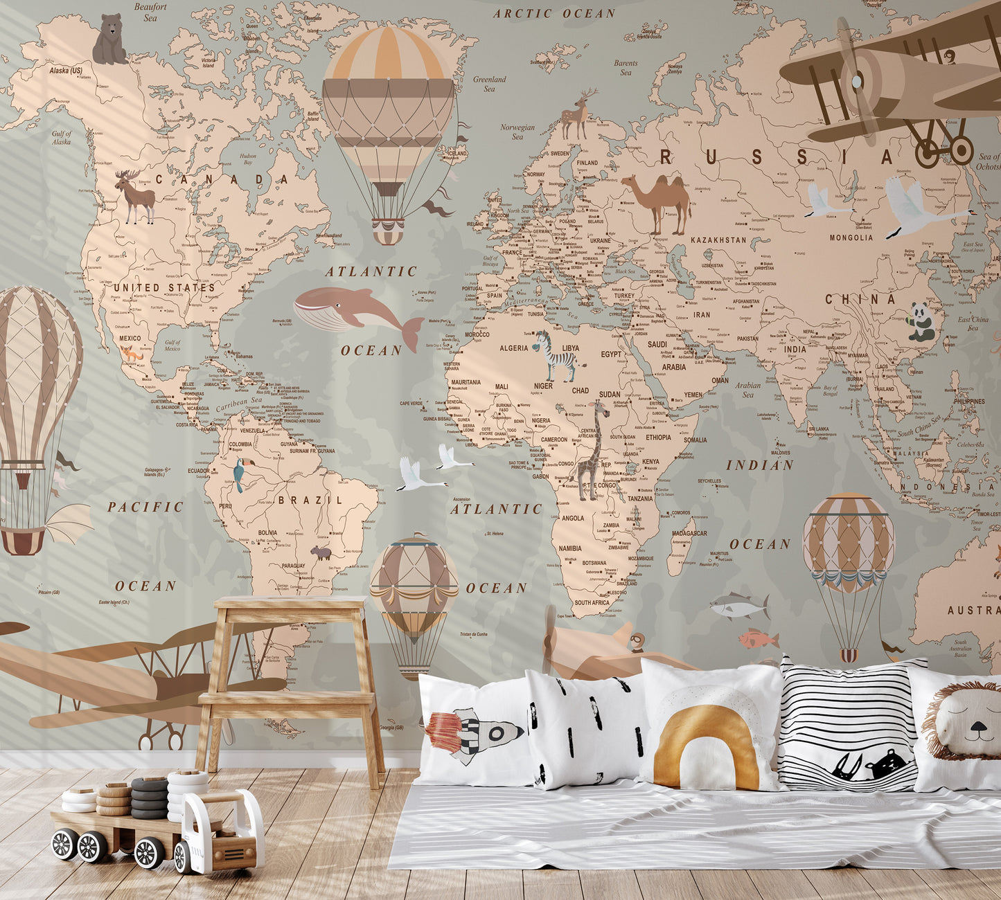 Adventure Map Of The World Wall Mural