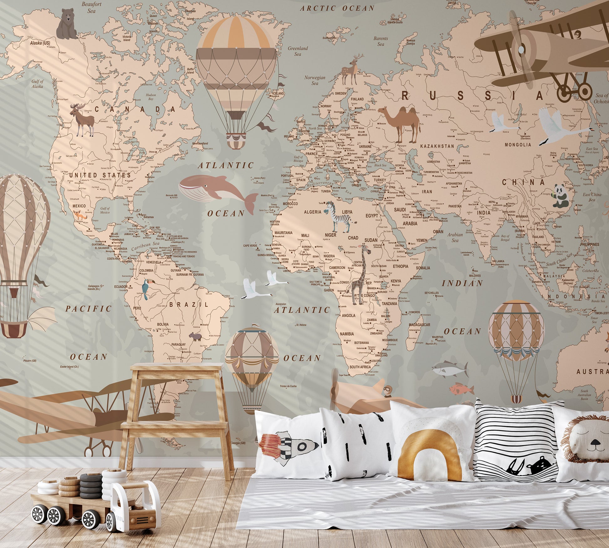 Adventure Map Of The World Wall Mural